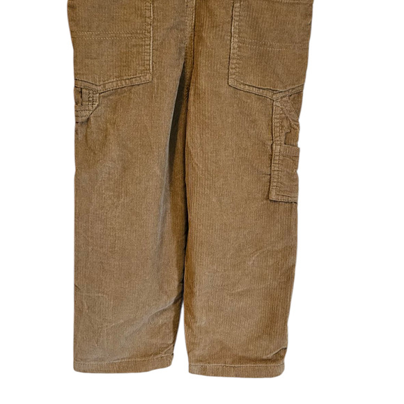 OshKosh Overalls Corduroy Brown Flannel Lined Red Blue Toddler Size 4T - Picture 7 of 7